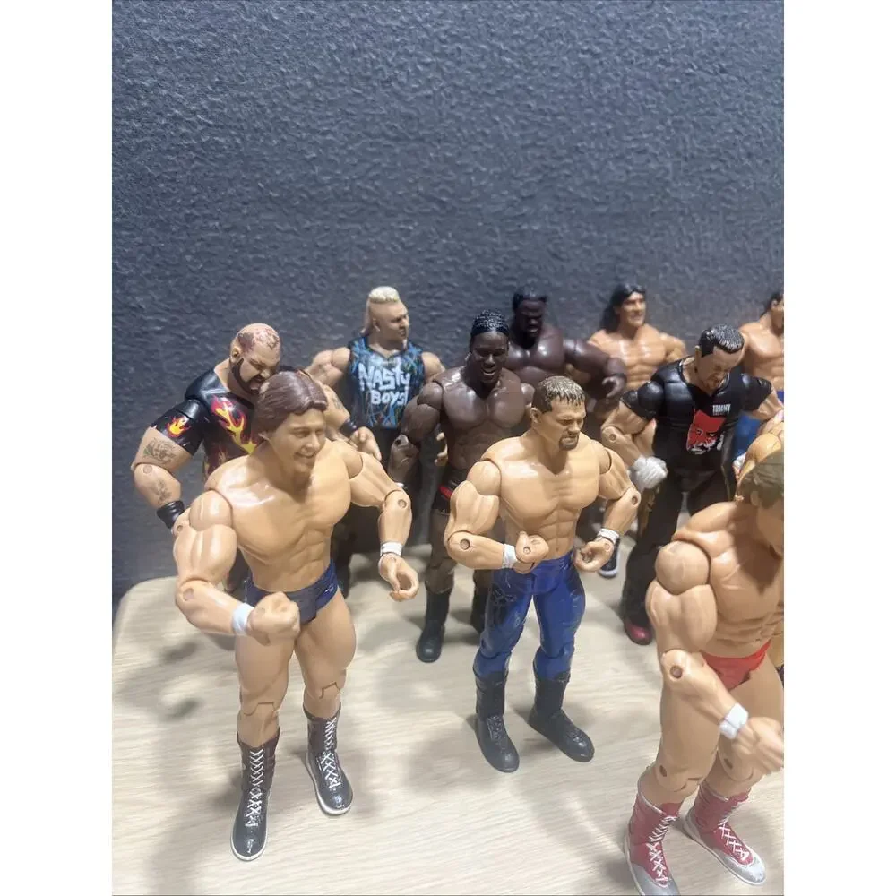 WWE Lot of 16 2003 Jakks Pacific Action Figure Brian Knobbs Mat Harvey Bam Bam